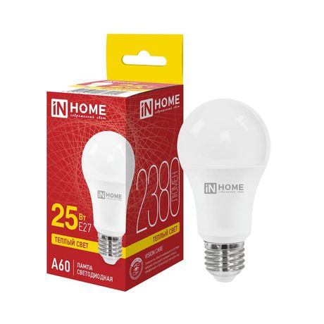 Лампа светодиодная LED-A60-VC 25Вт 230В Е27 3000К 2380Лм IN HOME - 4690612062044