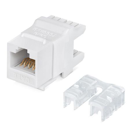 Модуль Keystone Jack RJ-45(8P8C), UTP неэкранированный, CAT 6, тип 180 градусов, белый REXANT PRO | 02-0250 MEET