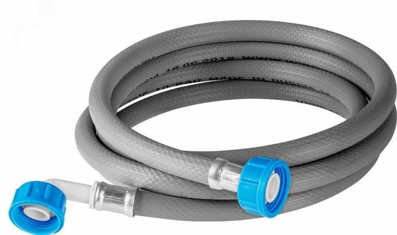 Шланг заливной 2.5 м для стиральной машины гайка-гайка угловой - 70980454 VIRPlast