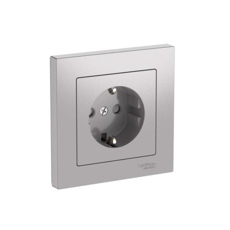 Розетка AtlasDesign 16А с заземл. защ. шторки быстрозажим. клем. в сборе алюм. SE ATN000344S APC