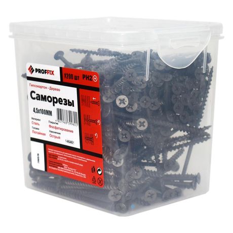 Саморез усиленный гипсокартон-дерево 4.5х100 (TWN) (контейнер) (уп.200шт) Tech-Krep PRO/Zitar 146461