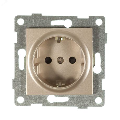Механизм розетки 1-местн. с/з с з/ш СП Ugra 16А IP20 250В шампань GUSI С11Р4-027