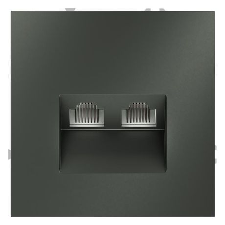 Розетка компьютерная 2-м СП S70 RJ45 + кат.6 механизм титан Voltum VLS060206 Voltum арт. VLS060206