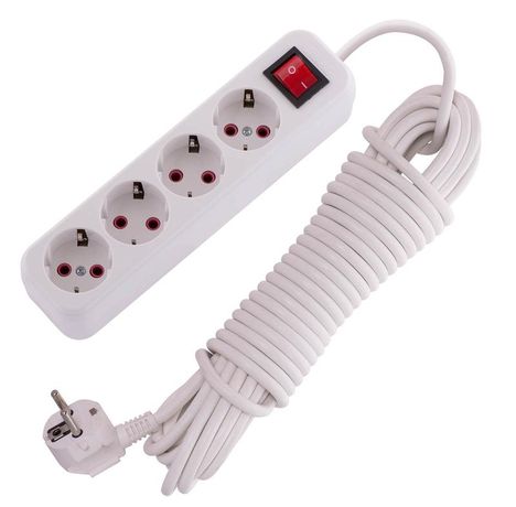 Удлинитель с заземлением 4 входа 10 метров выключателем - 720-0410-402 LEZARD