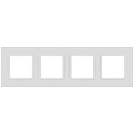 Рамка для розеток и выключателей Elegance 14-5014-01М Classic, на 4 поста, белый матовый | Б0065828 ЭРА
