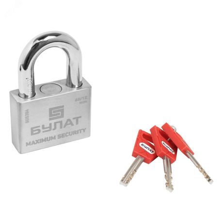Замок навесной БУЛАТ ВС 3-С60 НС нержавеющая сталь 3кл. d=12мм - 13991 ПТК