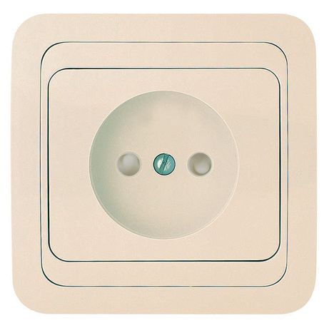 Розетка 1-м СП Mimoza 16А IP20 без заземл. защ. шторки крем./крем. Makel 25052
