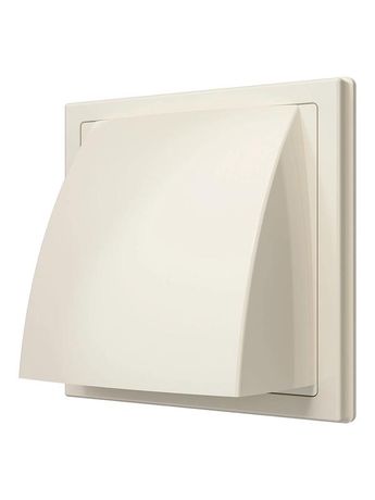 Выход стенной вытяжной с обратным клапаном 150х150 фланцем D125 ASA ERA 1515К12.5ФВ Ivory ЭРА