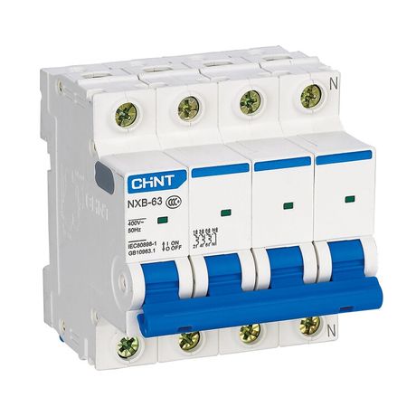 Выключатель автоматический четырехполюсный NXB-63 4P 32A 6кА х-ка B (R) | 814277 CHINT