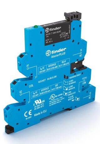 Интерфейсный модуль, твердотельное реле, серия MasterPLUS; выход 6A (24В DC); питание 220В DC; категория защиты IP20 | 396072209024 Finder 39.60.7.220.9024