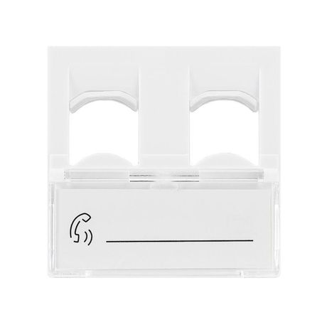 Вставка Mosaic 45x45, на 2 порта с прозрачной шторкой и увеличенным окном маркировки, белая | 03-0162 REXANT MEET