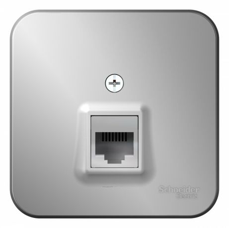 Розетка компьютерная 1-м ОП Blanca RJ45 кат.5E с изолир. пластиной алюм. SE BLNIA045003 APC