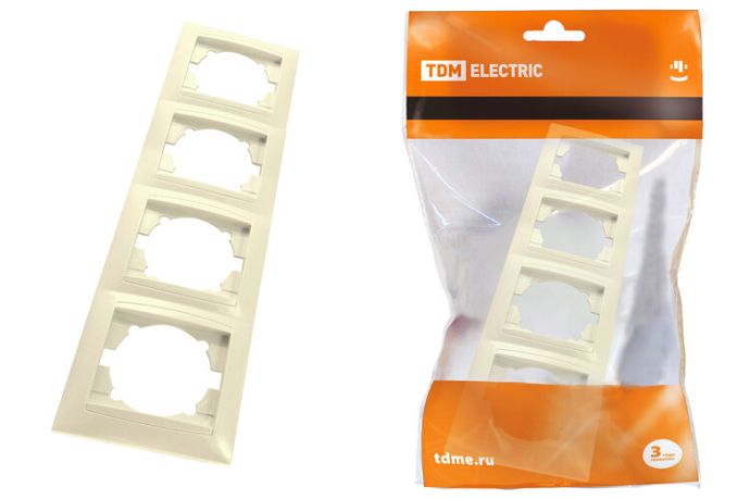 Рамка 4-х постовая горизонтальная сл. кость "Лама" | SQ1815-0132 TDM