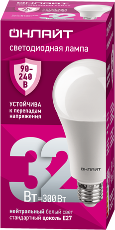 Лампа светодиодная 90 409 OLL-A70-32-230-4K-E27 (PRO 90-240 В) | 90409 ОНЛАЙТ Navigator