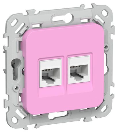 Розетка компьютерная 2-м СП FLITE РК5е-2-0-ФлПр RJ45 кат.5E UTP механизм пурпур. IEK FI-K22-1-K99 IEK (ИЭК) арт. FI-K22-1-K99