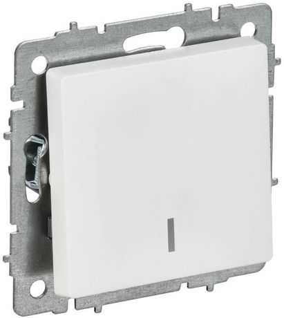 Выключатель проходной 1-кл. СП BRITE ВС10-1-7-БрАБ 10А с индикацией механизм арктич. бел. IEK BR-V12-1-10-K91