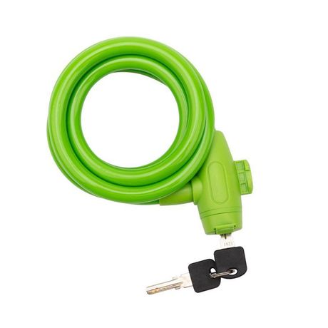 Тросовый замок взломостойкий для велосипедов и колясок с ключом 150 см зеленый | 79-0313 ЧЕТЫРЕ СЕЗОНА MEET