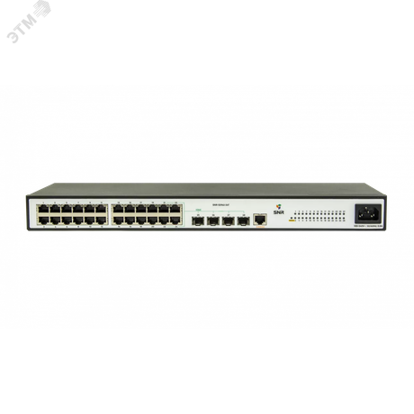 Коммутатор управляемый L2 20 портов RJ45 10/100 Мб/с, 4хSFP 1000 Мб/с - SNR-S2962-24T