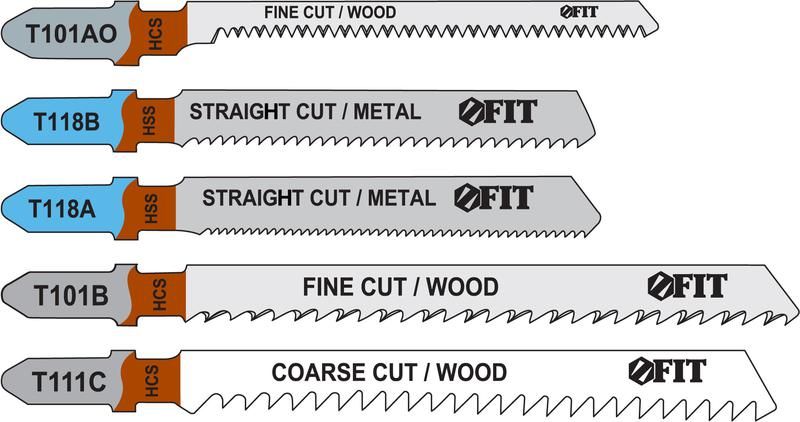 Набор полотен для электролобзика 5 шт (T111C, T101BR, T101AO, T118A, T118B) - 41011 РОС