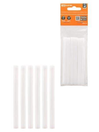 Клеевые стержни универсальные белые, 7 мм x 100 мм, 6 шт, "Алмаз" | SQ1024-0501 TDM