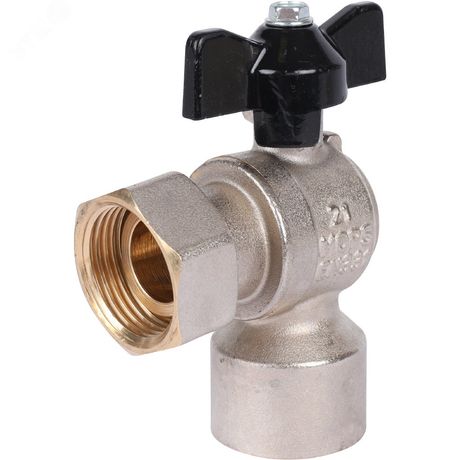 Кран шаровой с накидной гайкой угловой, ВР/накидная гайка, ручка бабочка 3/4x3/4 - SVB-1010-000020 STOUT RG0090IMLRSLS7