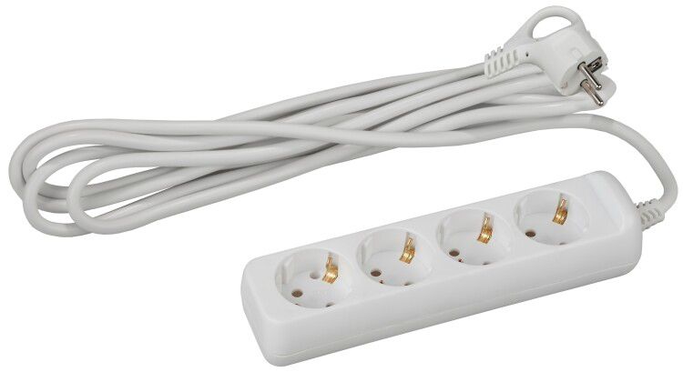 Удлинитель Россия UX-4e-5m Удлин-ль c заземл, 3х0,75мм2, ПВС, 4гн, 5м | Б0038580 ЭРА