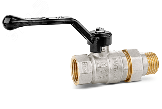 Кран шаровой со сгоном (американка) рычаг ВН/НР Ду15 Ру40 (1/2') - LD Pride 47.15.В-ГШ.Р 47.307.15