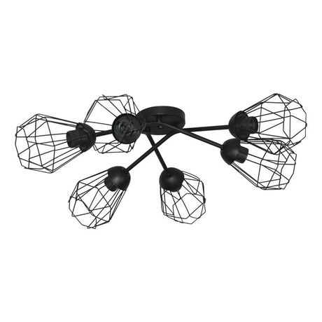 Светильник "Кристаль" 161 НПБ 01-6х60-122 Е27 (ИМ) потолочный черн. муар Элетех 1005405218