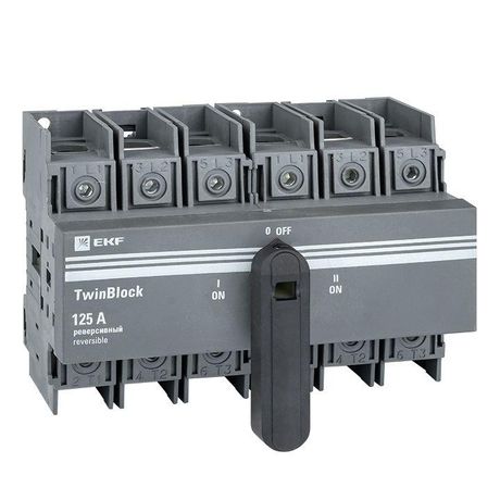 Рубильник 125A 3P реверсивный c рукояткой для прямой установки TwinBlock | tb-s-125-3p-rev EKF