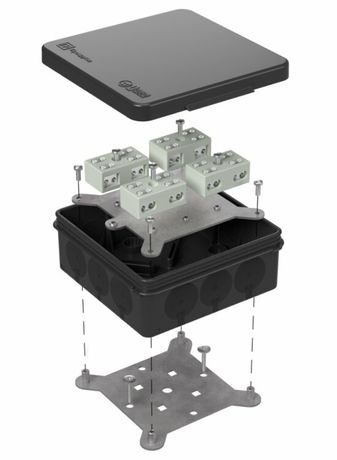 Коробка огнестойкая для о/п двухкомпон 60-0303-9005-FR6.0-4-8-Р Е15-Е60 100х100х40 IP66 разветвительная черная| | Промрукав Строитель