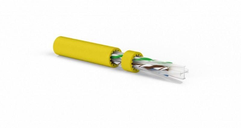 Кабель витая пара неэкранир. U/UTP кат.6A (10GBE) 4 пары 23 AWG ОЖ solid LSZH UUTP4-C6A-S23-IN-LSZH-YL-500 желт. (уп.500м) Hyperline 444598
