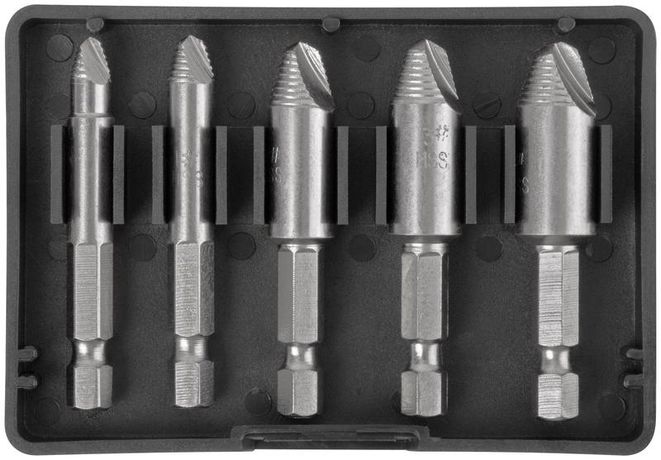 Экстракторы для болтов и шпилек усиленные, HSS сталь, Профи 5 шт - 36437 РОС