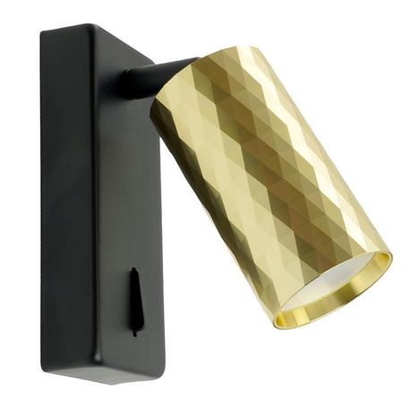 Светильник ДБО GU10 без лампы наклонный с выключателем золото черный - ML1880 48671 FERON