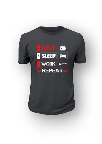 Футболка "EAT SLEEP WORK" XL черн. EKF 78970