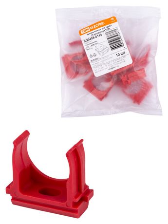 Крепеж-клипса для трубы ПНД 25 мм (10 шт.) красная | SQ0405-0143 TDM
