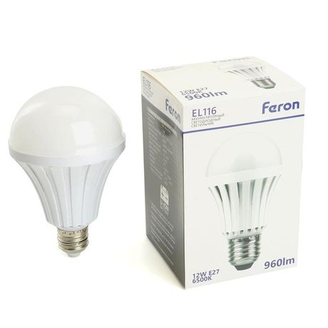 Светильник аккумуляторный 12W Е27 6500К лампа LED - 48980 FERON