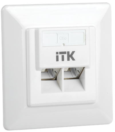 Внутренняя информационная розетка RJ45 кат. 5Е FTP 2 порта - CS2-1C5EF-2-1 IEK