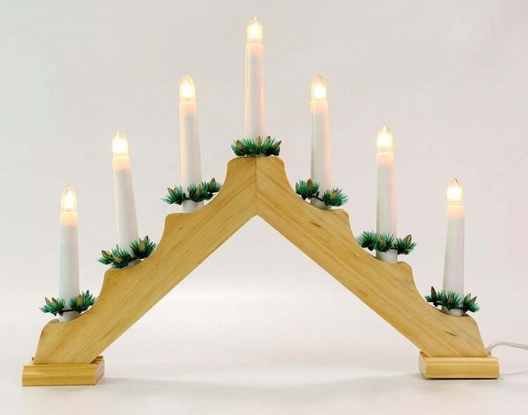 Светильник светодиодный ''Новогодняя горка'' 7 LED свечей 0,1 Вт тёплый свет дерево новогодний декор батарейки в комплекте Holiday - HL020 Gauss