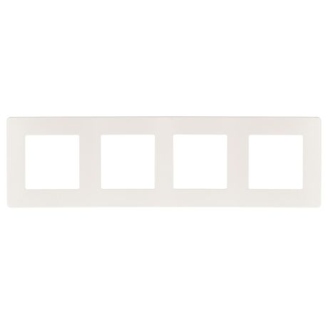 Рамка для розеток и выключателей серия 12 12-5104-01 на 4 поста, сатин, белый | Б0052529 ЭРА