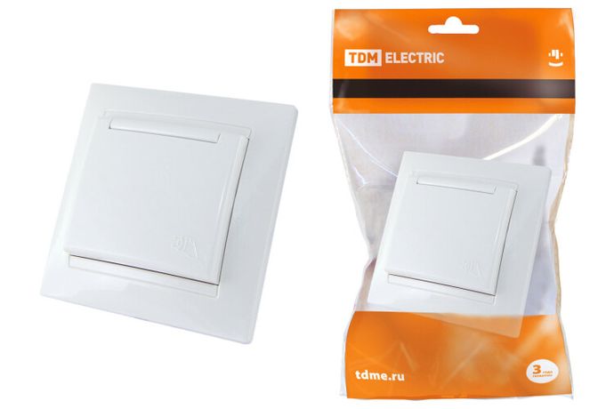 Розетка 2П+З 16А 250В с защ. шт. крышкой белая "Лама" | SQ1815-0014 TDM