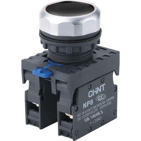 Кнопка управления NP8-21BN/2 без подсветки, самовозв., чёрная, 2НО+1НЗ, IP65 (R) | 368588 CHINT