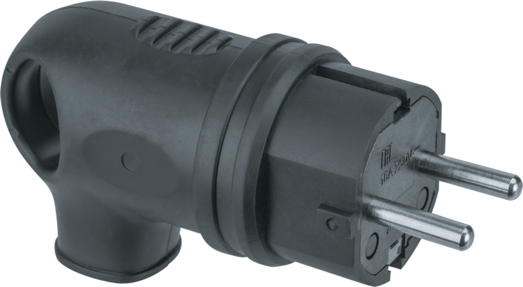 Вилка угловая 61 367 NCA-PLR01-16A-E-IP44-BL с заземл. каучук черн. Navigator 61367 20658