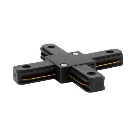 Коннектор для однофазного шинопровода X-образный черный | 612-013 Rexant MEET