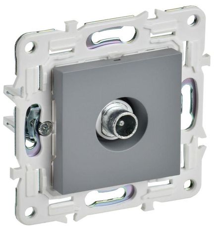 Розетка телевизионная проходная TV SKANDY SK-A17Gr сер. IEK SK-A10-P-K03