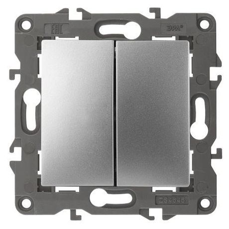 Переключатель перекрестный 2-кл. Elegance 14-1112-03 250В 10АХ алюм. Эра Б0065277