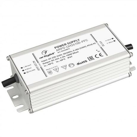 Блок питания ARPV-UH24100-PFC (24V, 4.2A, 100W) (ARL, IP67 Металл, 7 лет ) | 024268(1) Arlight