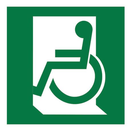 Знак безопасности BL-2020B.E60-01"Выход для МГН здесь (левосторонний)" | a21291 Белый свет BS