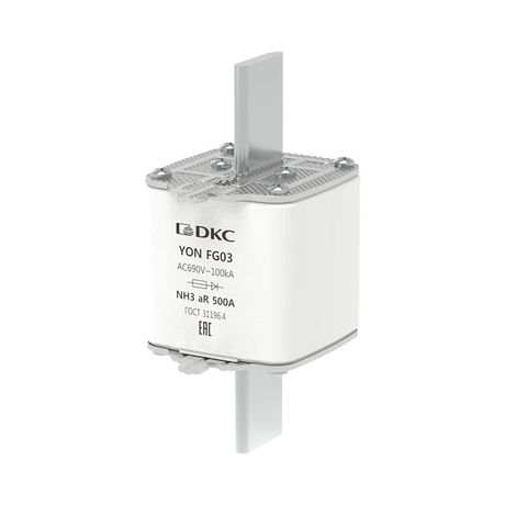 Предохранитель YON ножевого типа FG3 500А 690V характеристика aR | 1FG03-0500-690V-AR DKC ДКС