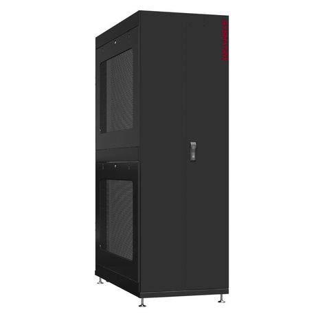 Шкаф серверный 48U 600х1200 передняя дверь: двустворчатая глухой металл IP51. задняя одностворчатая перфорированная IP20. боковые панели: перфорированные. цвет: черный RAL9005 - NS 6248.9532 SYSMATRIX