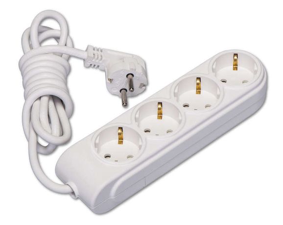 Удлинитель 4х3м с заземл. 16А IP20 ПВС 3х1.5 защ. шторки Makel N4210044